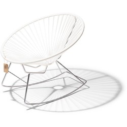 Condesa rocking chair white, chrome frame