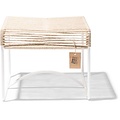 Silla Acapulco Xalapa taburete/reposapiés cáñamo, estructura en color blanco