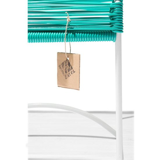 Silla Acapulco Xalapa banc/pouf turquoise, cadre blanc
