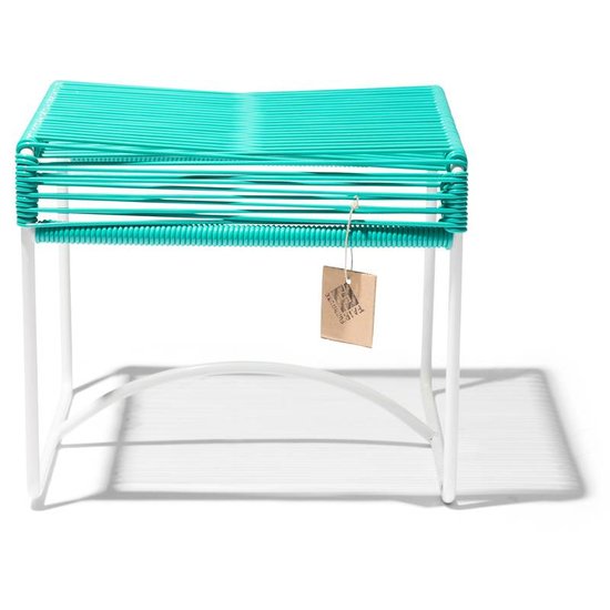 Silla Acapulco Xalapa bankje turquoise, wit frame