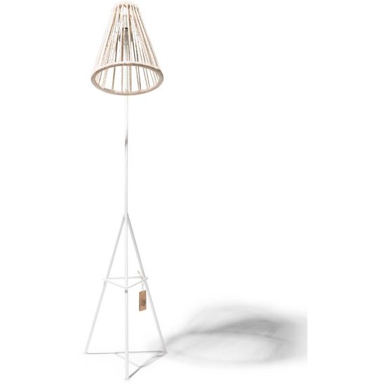 Silla Acapulco Lampada da terra canapa, struttura bianca