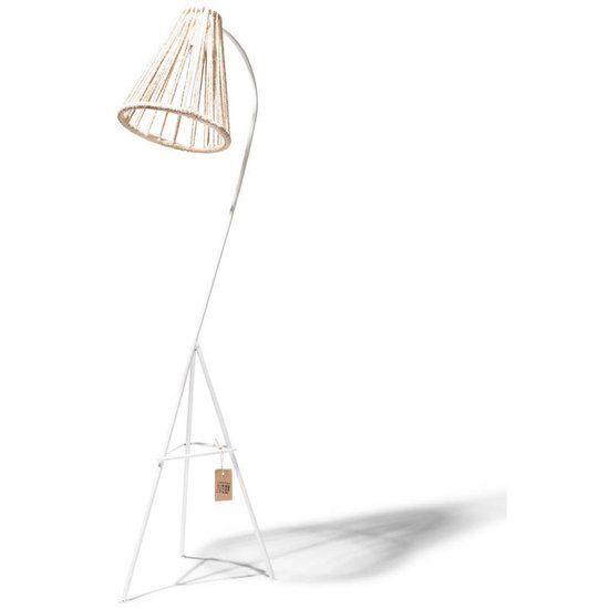 Silla Acapulco Lampadaire Kahlo en chanvre, cadre blanc