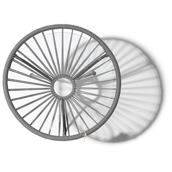 Silla Acapulco Tavolino Japón grigio argento con piano in vetro