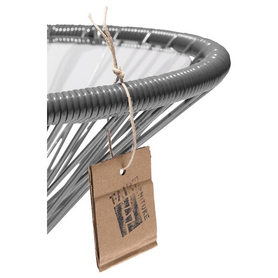 Silla Acapulco Tavolino Japón grigio argento con piano in vetro