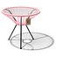 Silla Acapulco Table Japón rose saumon avec plateau en verre