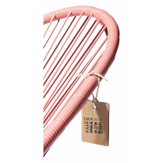 Silla Acapulco Handmade Acapulco chair salmon pink, black frame