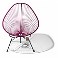Silla Acapulco Handmade Acapulco chair violet wine, black frame