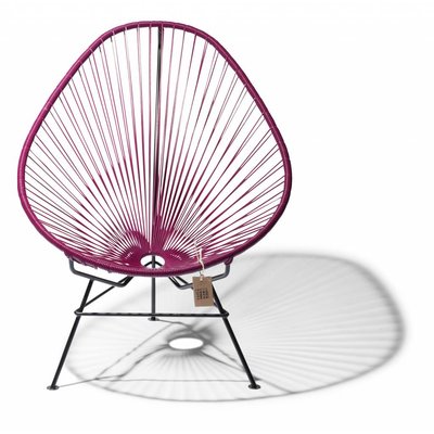 Fauteuil Acapulco vin violet, faite à la main au Mexique