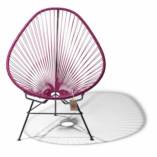 Silla Acapulco Handgemaakte Acapulco stoel violet wijnkleur, zwart frame