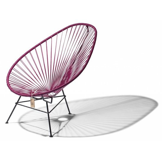 Silla Acapulco Handgemaakte Acapulco stoel violet wijnkleur, zwart frame