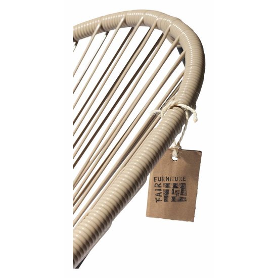 Silla Acapulco Handgemaakte Acapulco stoel beige met zwart frame