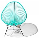 Handgemaakte Acapulco stoel turquoise, zwart frame
