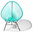 Silla Acapulco Handgemaakte Acapulco stoel turquoise, zwart frame