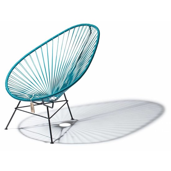 Silla Acapulco Handgemaakte Acapulco stoel petrol blauw, zwart frame