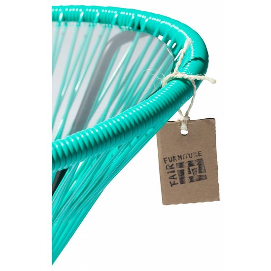 Silla Acapulco Tafel Japón aqua turquoise met glazen blad