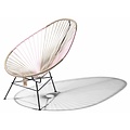 Silla Acapulco Handgemaakte Acapulco stoel beige & roze met zwart frame