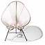 Silla Acapulco Handgemaakte Acapulco stoel beige & roze met zwart frame