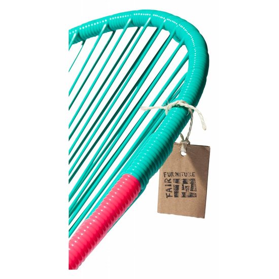 Silla Acapulco Handmade Acapulco chair turquoise & Mexican pink, black frame