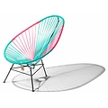 Silla Acapulco Handgemaakte Acapulco stoel turquoise & Mexican pink, zwart frame