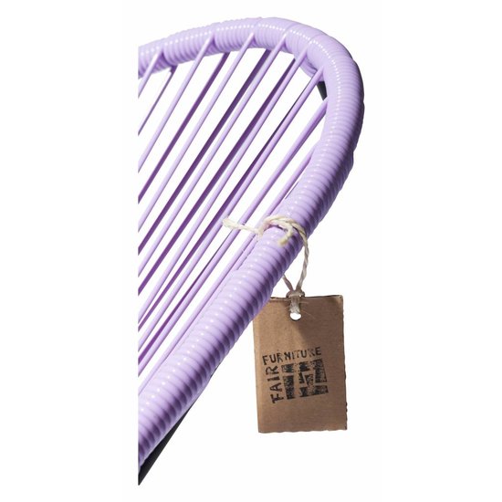 Silla Acapulco Handgemaakte Acapulco stoel lila, zwart frame