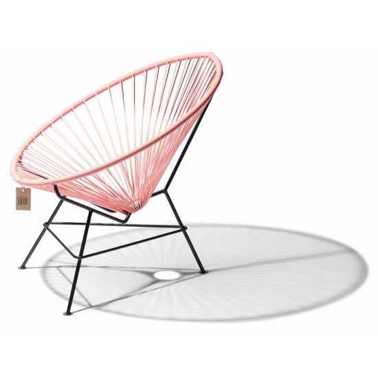 Silla Acapulco Condesa chair salmon pink, handmade, black frame