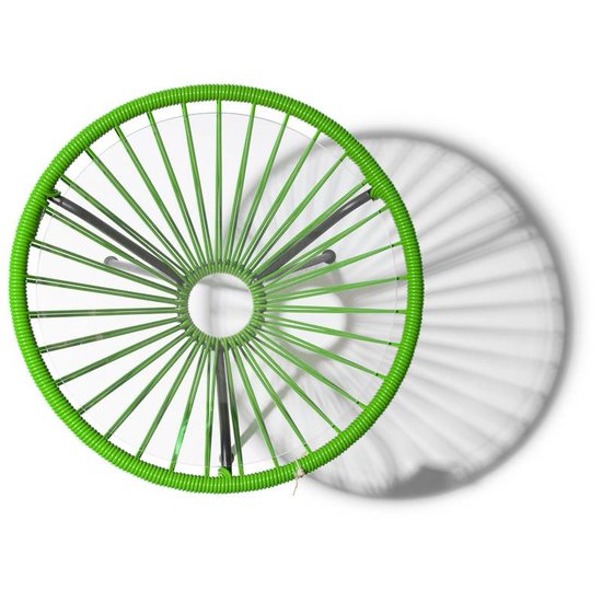 Silla Acapulco Mesa Japón verde manzana con tablero de vidrio