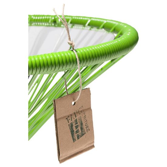 Silla Acapulco Mesa Japón verde manzana con tablero de vidrio