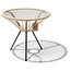 Silla Acapulco Table Japón beige avec plateau en verre