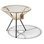 Silla Acapulco Table Japón beige with glass table top