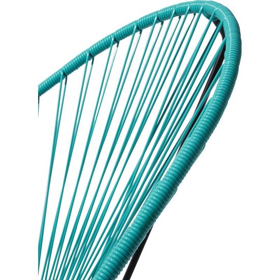 Silla Acapulco Silla Acapulco mecedora hecha a mano, turquesa, base en negro