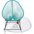 Silla Acapulco Silla Acapulco mecedora hecha a mano, turquesa, base en negro