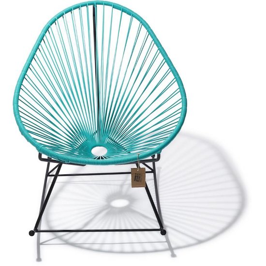 Silla Acapulco Sedia a dondolo Acapulco fatta a mano, turchese