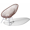Silla Acapulco Acapulco stoel handgeweven leder, chroom frame