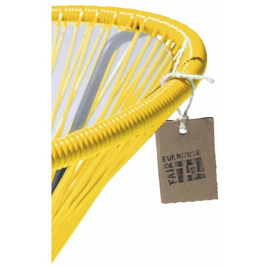 Silla Acapulco Tavolino Japón giallo con piano in vetro