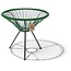 Silla Acapulco Table Japón dark green with glass table top