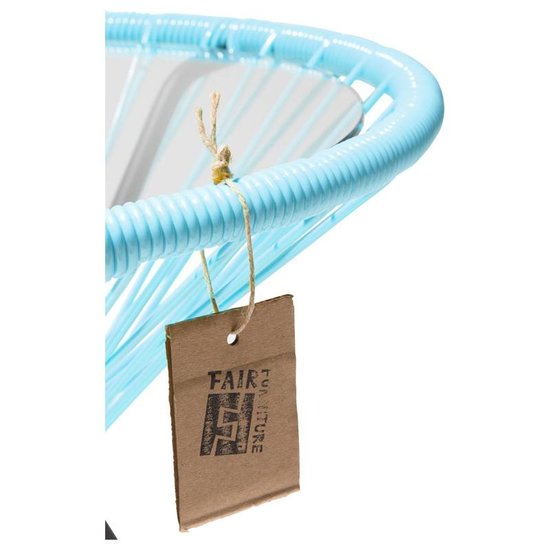 Silla Acapulco Tisch Japón blau mit Glastischplatte