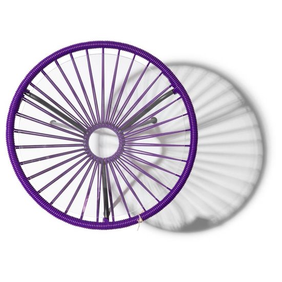 Silla Acapulco Tavolino Japón viola con piano in vetro