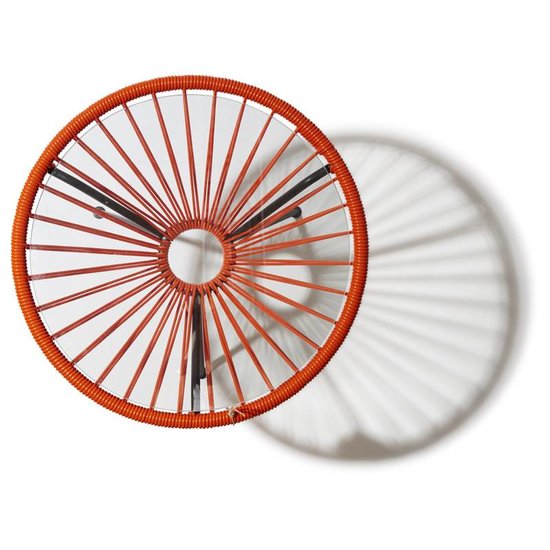 Silla Acapulco Mesa Japón naranja con tablero de vidrio