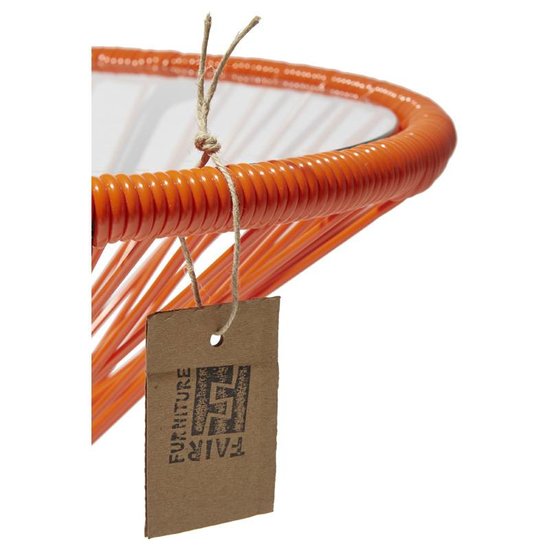 Silla Acapulco Tafel Japón oranje met glazen blad