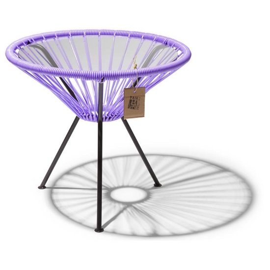 Silla Acapulco Mesa Japón lila con tablero de vidrio