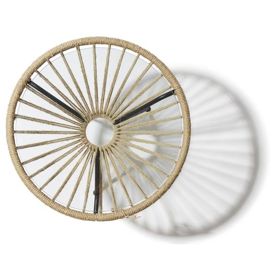 Silla Acapulco Table Japón chanvre avec plateau en verre