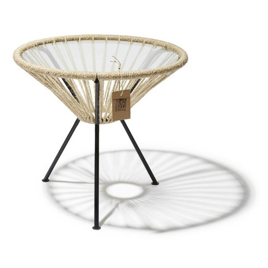 Silla Acapulco Tavolino Japón canapa con piano in vetro