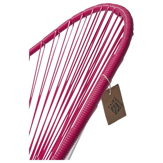 Silla Acapulco Handgemaakte Acapulco stoel bougainvillea, wit frame