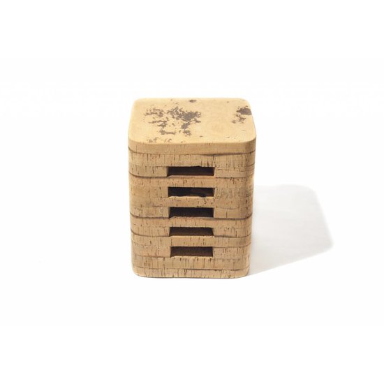 Fair Furniture Taburete cuadrado de corcho natural