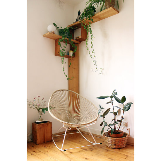 Silla Acapulco Sedia a dondolo Acapulco canapa, struttura bianco