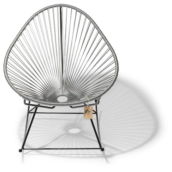 Silla Acapulco Fauteuil à bascule Acapulco fait à la main, argent grise