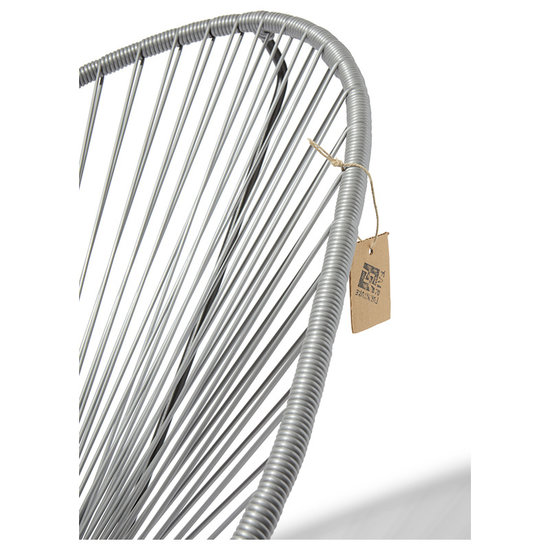 Silla Acapulco Sedia a dondolo Acapulco fatta a mano, grigio argento