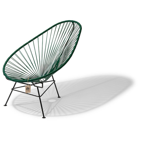 Silla Acapulco Fauteuil Acapulco vert, fabriqué à la main au Mexique