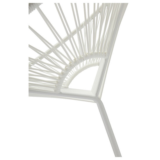 Silla Acapulco Silla de comedor Luna blanca, estructura blanca