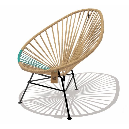 Silla Acapulco Fauteuil Acapulco en chanvre avec des détails de turquoise